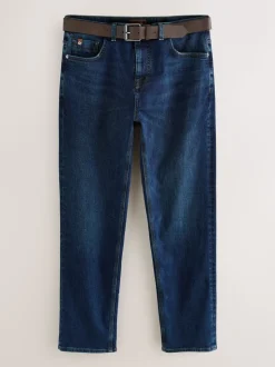 Blauw - Straight fit - Signature jeans met ceintuur
