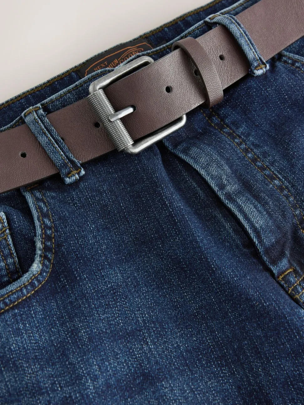 Blauw - Straight fit - Signature jeans met ceintuur