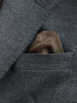 Blauw - Tailored Fit Merino Wool Blend Suit Jacket