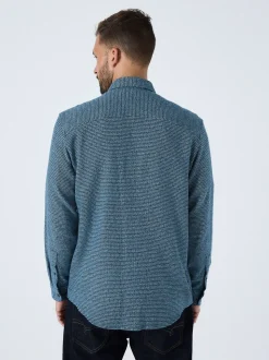 Blauw - Textured Shacket Overshirt