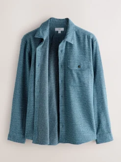 Blauw - Textured Shacket Overshirt