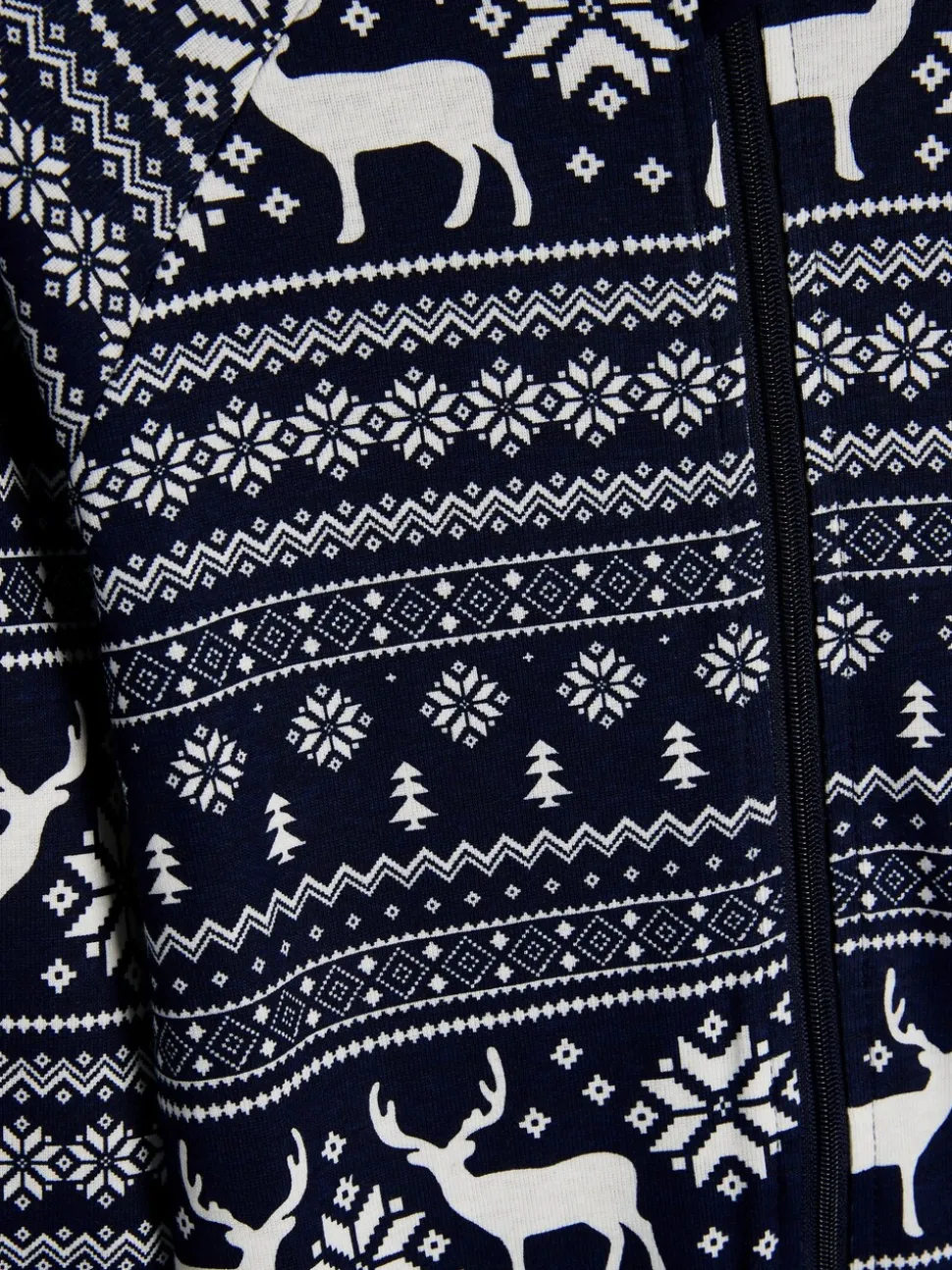 Blauw - The Little Tailor Kids Rendier kerstmis fair isle-patroon 100% katoen alles-in-één