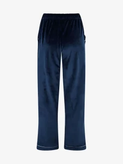 Blauw - The Little Tailor luxe kerstpyjama van zacht aanvoelend velours