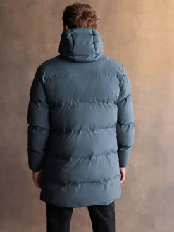 Blauw - ThermoGen regenbestendige gewatteerde Jack