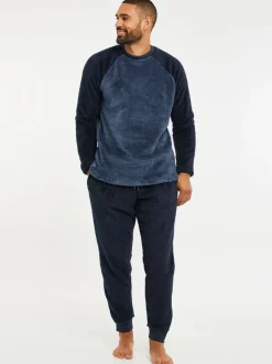 Blauw - Threadbare Borg pyjamaset