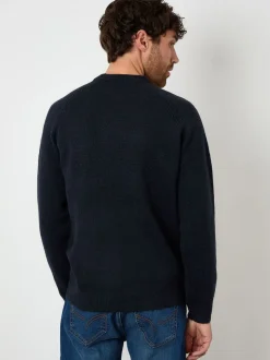 Blauw - Threadbare Raglan Rib Knitted Crew Neck Jumper