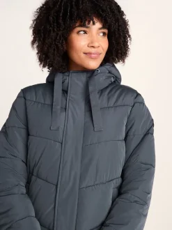 Blauw - Tog 24 Raleigh thermische gewatteerde lange jas met capuchon
