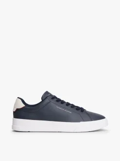 Blauw - Tommy Hilfiger Court Essential Leather Trainers