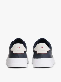 Blauw - Tommy Hilfiger Court Essential Leather Trainers