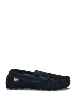 Blauw - Totes Isotoner Mens Suede Moccasin With Water Repellency