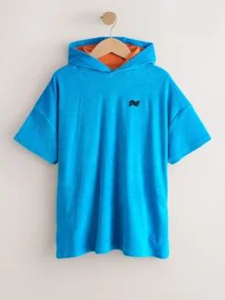 Blauw - Towelling Poncho (3-16yrs)