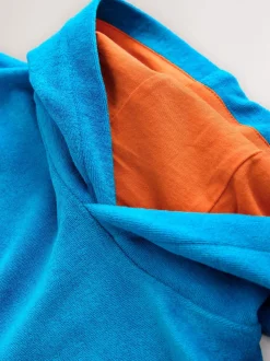 Blauw - Towelling Poncho (3-16yrs)