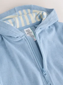 Blauw - Towelling Zip Through Cover-Up (3mths-7yrs)