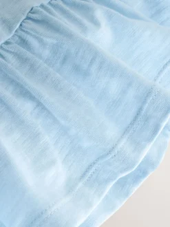 Blauw - T-shirt met peplum en korte mouwen (3mnd -7jr)