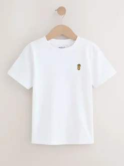 Blauw - T-shirts met korte mouwen en geborduurd rendier, verpakking van 4 (3-16jr)
