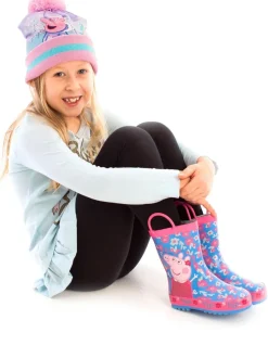 Blauw - Vanilla Underground Peppa Pig Kids Wellies with Handles