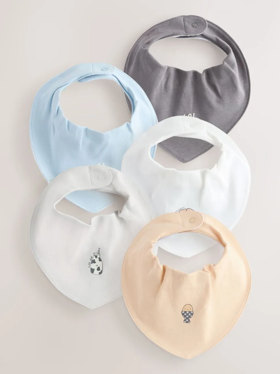 Blauw - Verpakking met 5 babyslabbetjes
