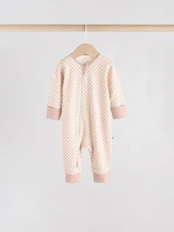Blauw - Verpakking van 4 Baby slaappakjes zonder voetjes met tweewegrits (0mnd-3jr)