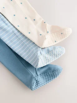 Blauw - Verpakking van 3 babypyjama's met tweewegrits (0-2jr)