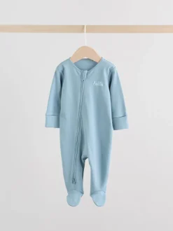 Blauw - Verpakking van 3 babypyjama's met tweewegrits (0-2jr)