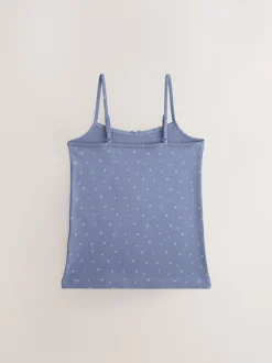 Blauw - Verpakking van 3 cami topjes met bandjes en print (1,5 - 16 jr)