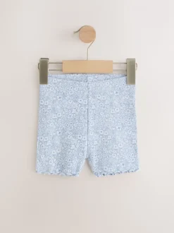 Blauw - Verpakking van 5 geribbelde shorts (3 mnd - 7 jr)