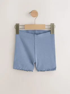 Blauw - Verpakking van 5 geribbelde shorts (3 mnd - 7 jr)