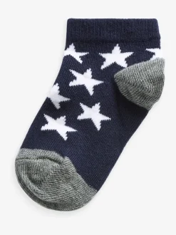 Blauw - Verpakking van 7 paar sneakersokken met hoog aandeel katoen