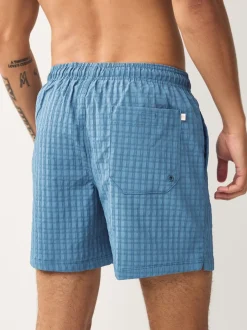 Blauw - Zwembroek met wafeltextuur