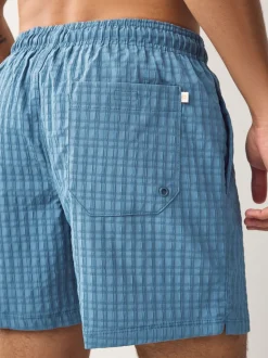 Blauw - Zwembroek met wafeltextuur