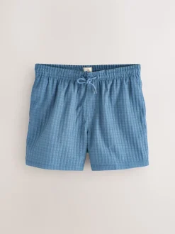 Blauw - Zwembroek met wafeltextuur