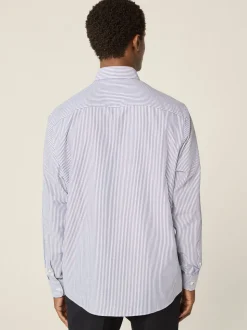 Blauw Bengaals - Strijkvrij Oxford overhemd met knopen