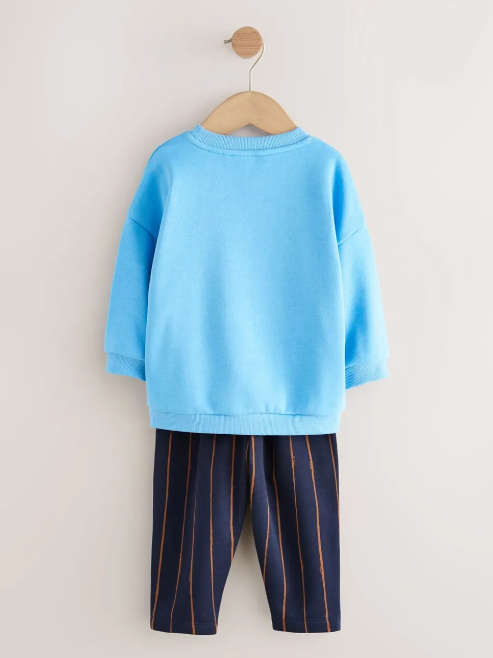 Blauw boerderijdier - Set met sweatshirt en joggingbroek met strepen (3mnd-7jr)