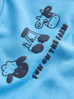 Blauw boerderijdier - Set met sweatshirt en joggingbroek met strepen (3mnd-7jr)