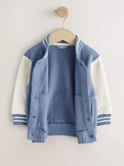 Blauw en ecru - Jersey bomberjack (3mnd -7jr)