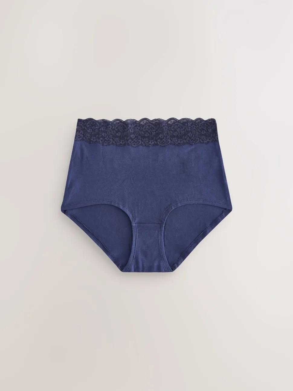 Blauw fijne bloemenprint - Katoenen kanten slipjes 4 stuks