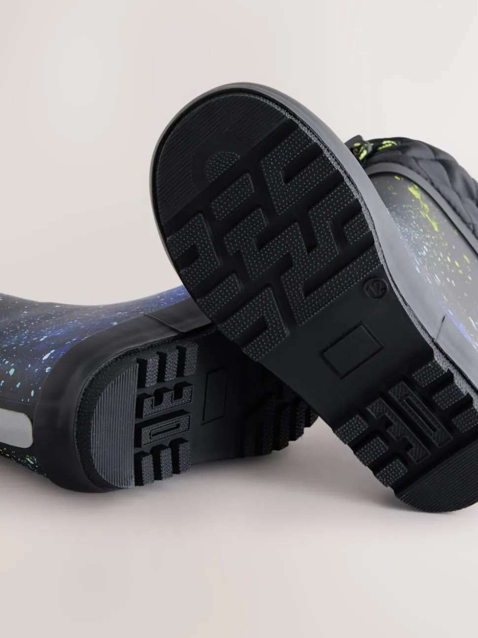 blauw galaxy - Warme gevoerde regenlaarzen met rand