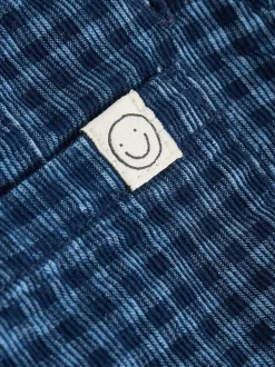 Blauw geruit - Babyset van corduroy tuinbroek en rompertje (0mnd-2jr)