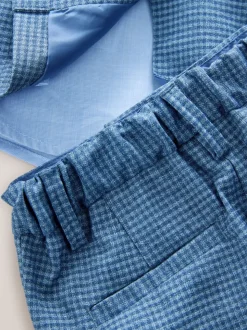 Blauw geruit - Set van blazer, overhemd, broek en vlinderdas (3 mnd - 9 jr)