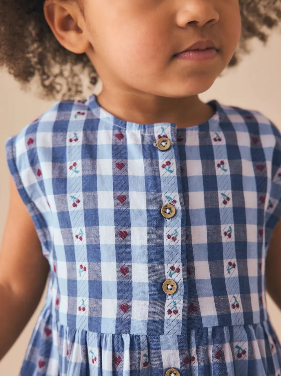 Blauw geruit - Trapeze Playsuit (3mths-7yrs)