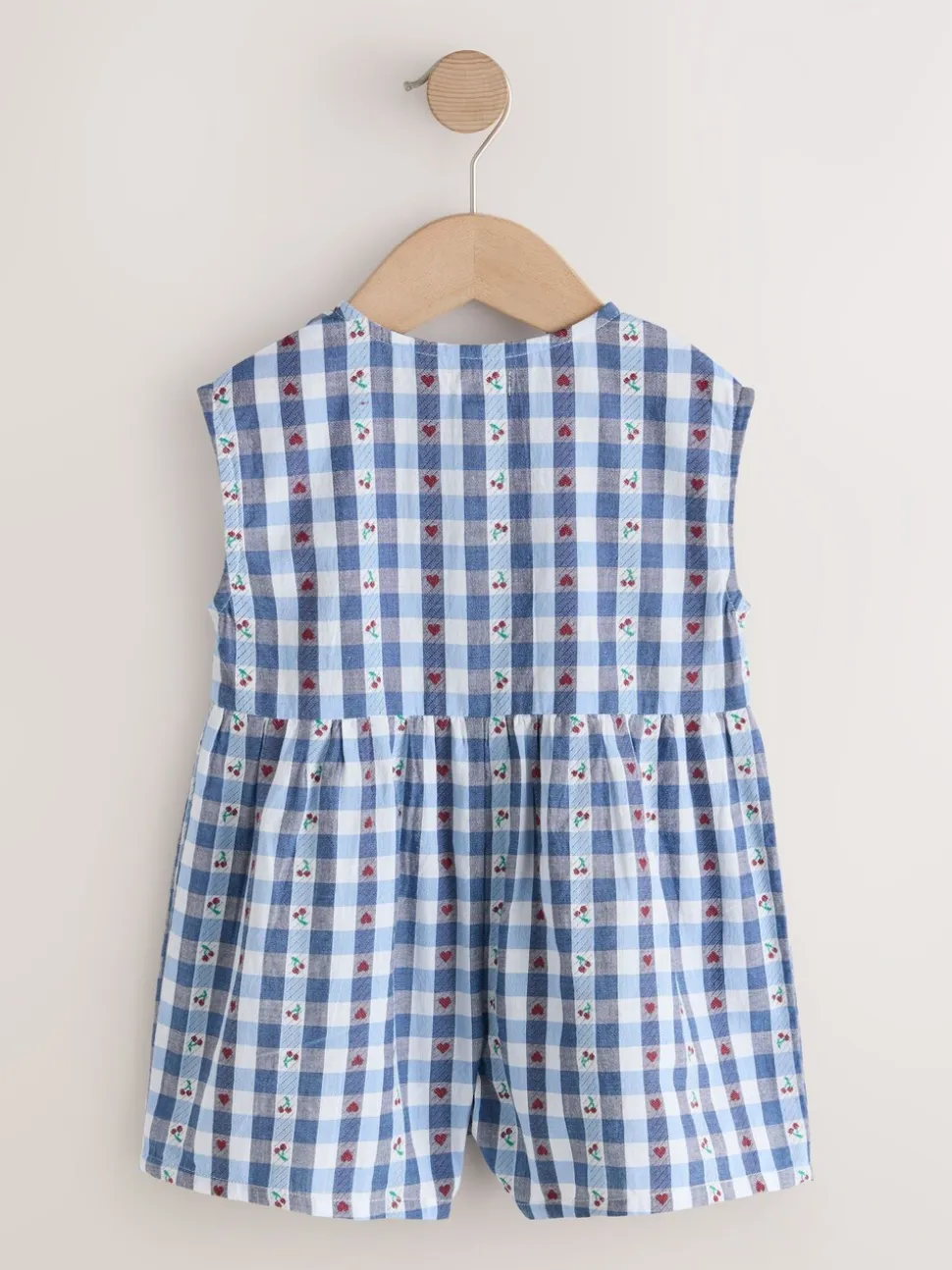 Blauw geruit - Trapeze Playsuit (3mths-7yrs)