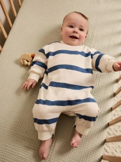 Blauw gestreept - Baby joggingromper (0mnd-3jr)