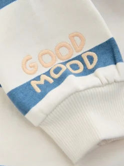 Blauw gestreept - Baby joggingromper (0mnd-3jr)