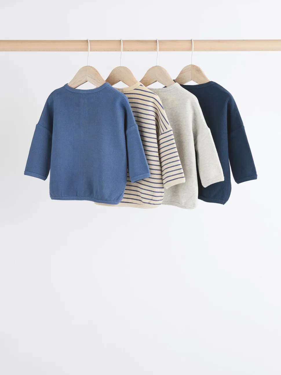 Blauw gestreept - Baby T-shirts met lange mouwen 4 stuks (0mnd-2jr)