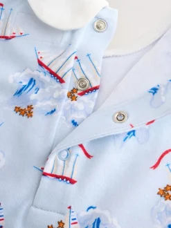 Blauw gestreept - Cath Kidston 100% katoenen Baby bretelbroek