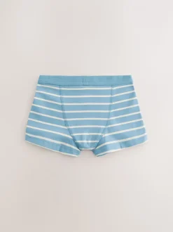 Blauw gestreept - Set van 7 boxershorts met zachte tailleband (2-16 jr)