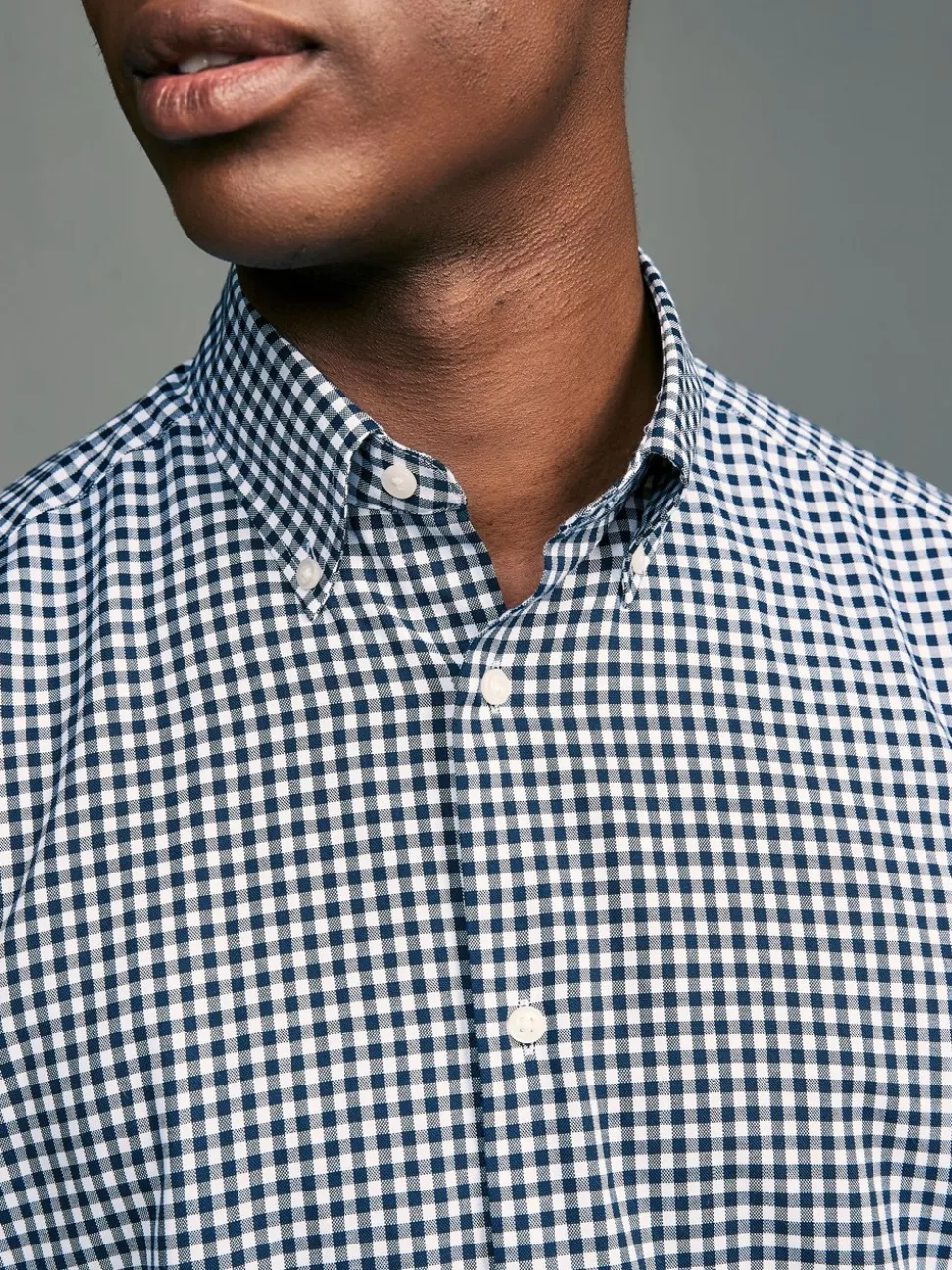 Blauw gingham/rood gingham - Set van 2 stuks strijkvrije Oxford-overhemden