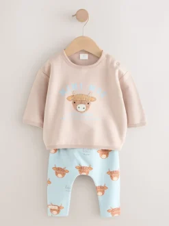 Blauw Hamish - Set met baby-sweatshirt en legging (0mnd-3jr)