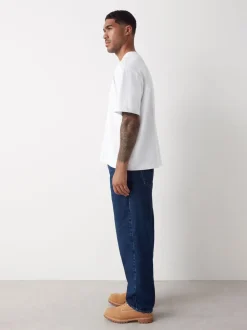 Blauw Klassiek Vintage - Relaxed fit - Vintage wash denim jeans