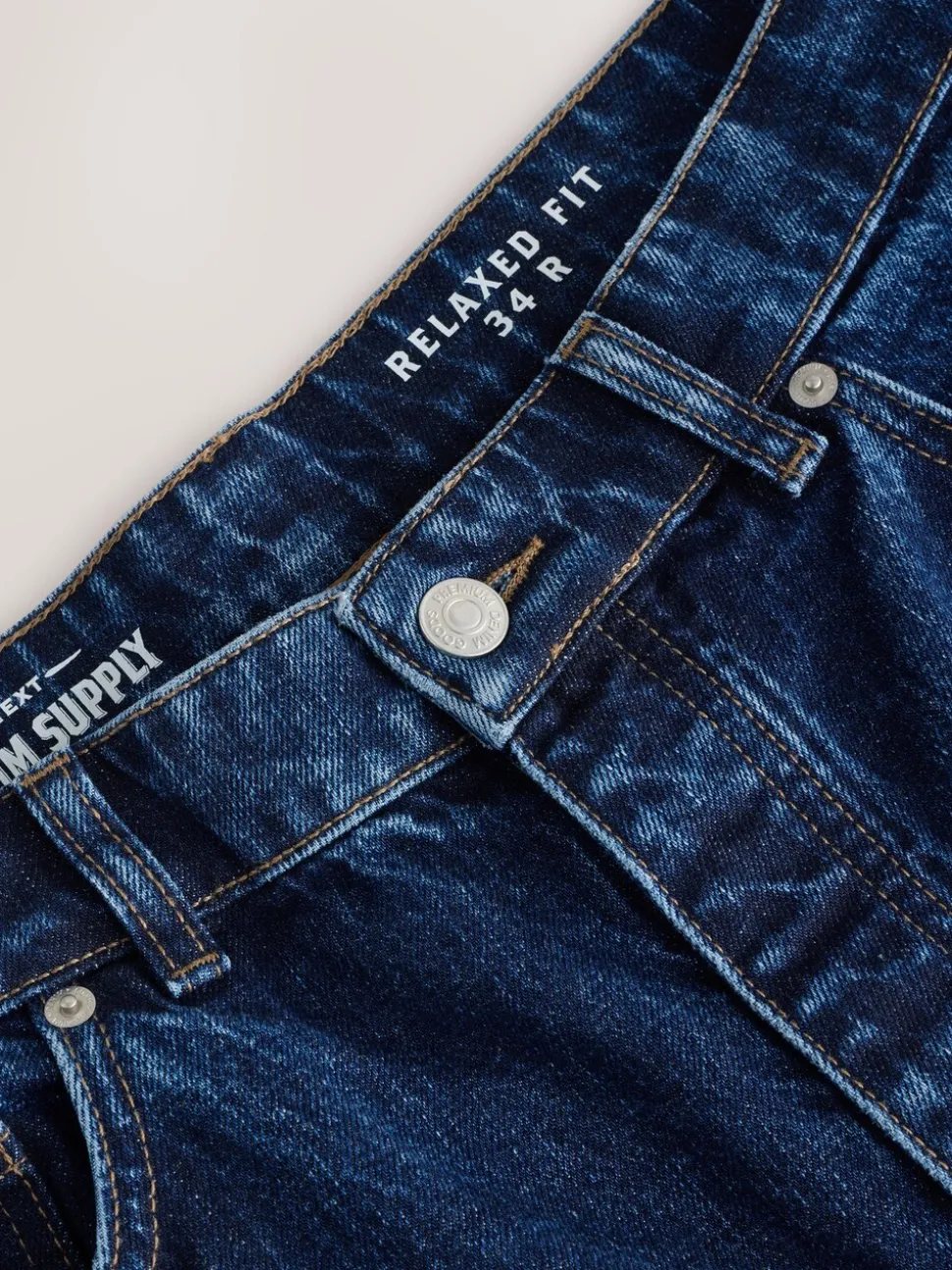 Blauw Klassiek Vintage - Relaxed fit - Vintage wash denim jeans